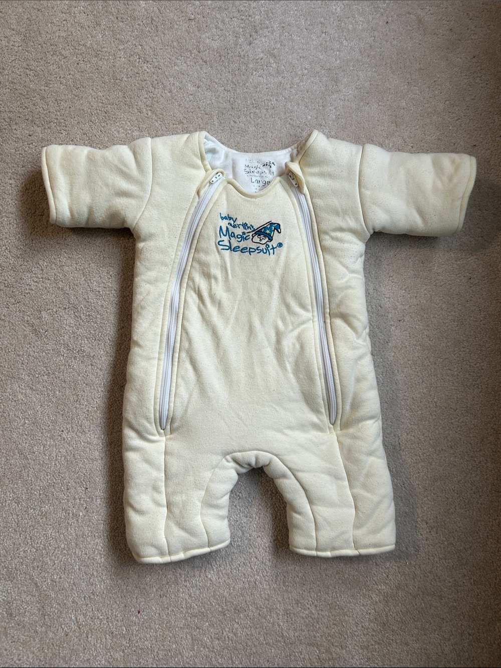 Magic Cream Quilted Sleepsuit One-Piece with Double Zips